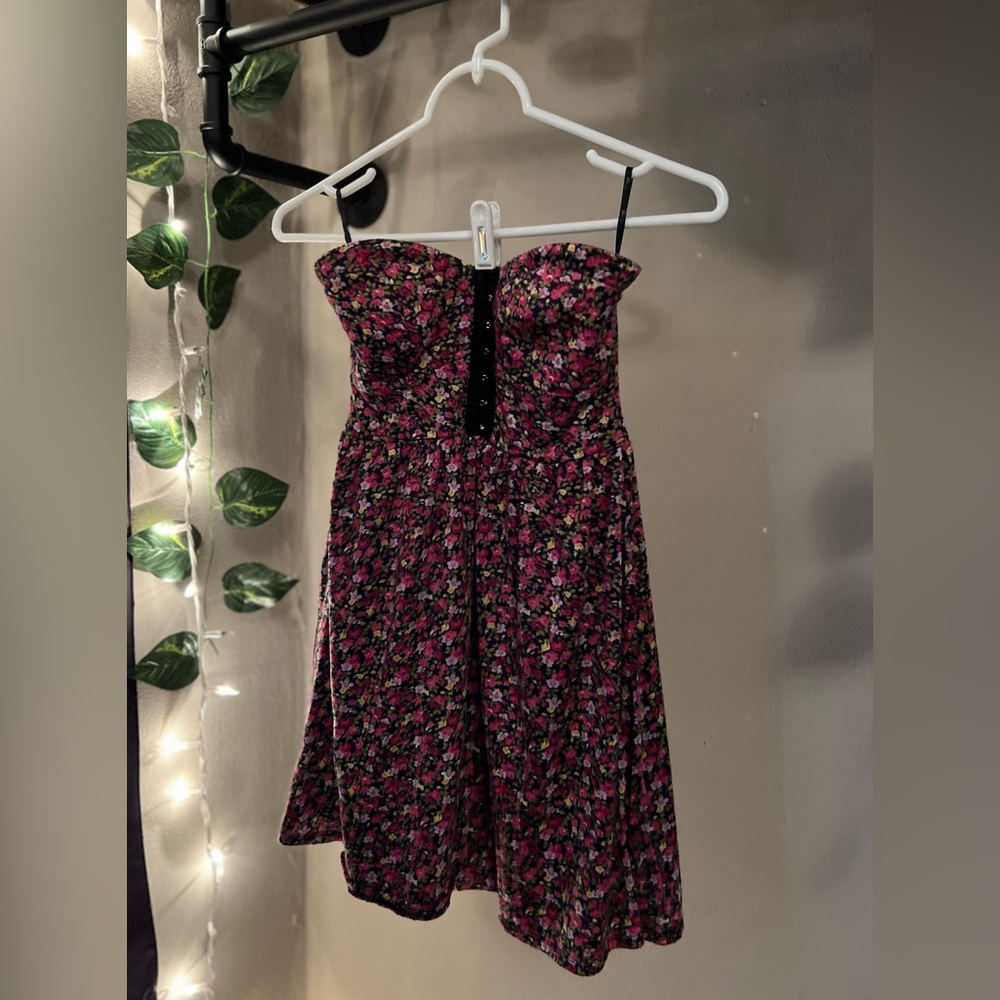 Strapless floral dress size small